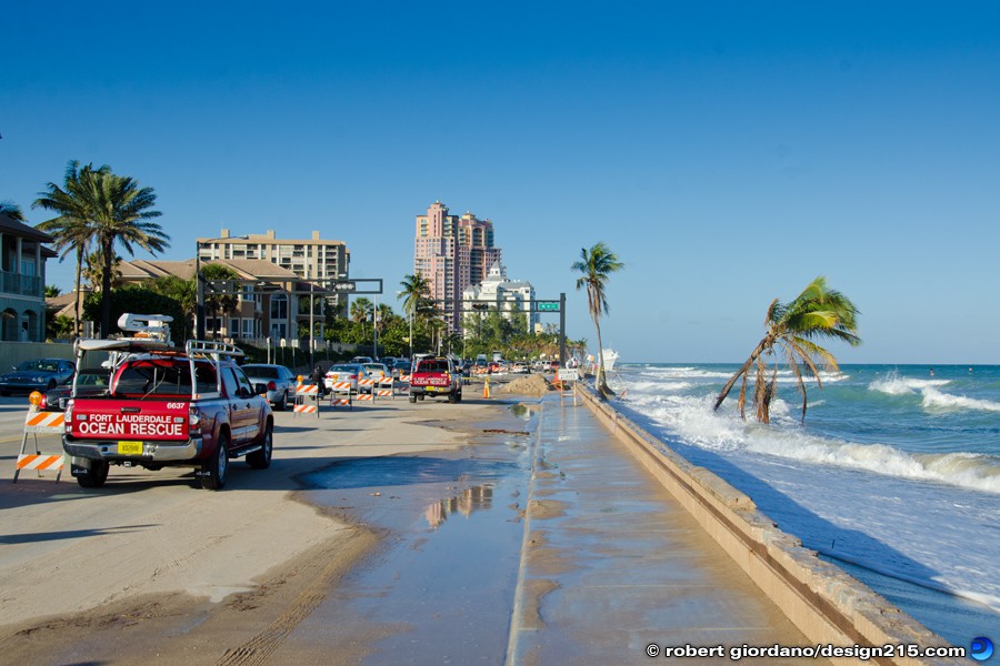 Nov 22 2012 North Beach Erosion - A1A Flooding, Fort Lauderdale